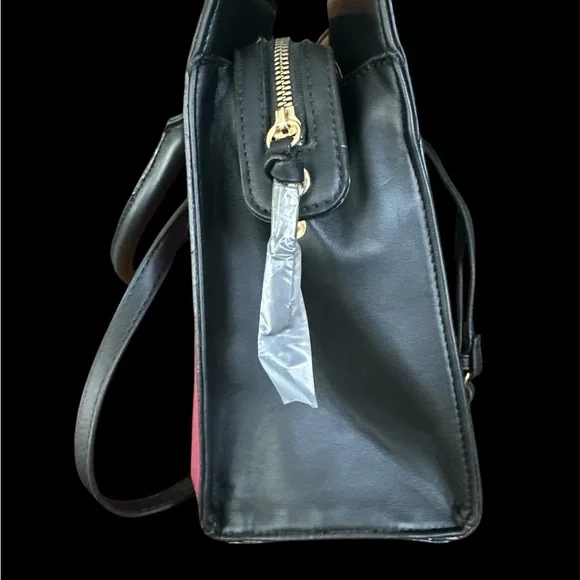 NWT Trina Turk - Wine/Tan; Double Handle/Cross Body Purse with Card Holder - Picture 7 of 10